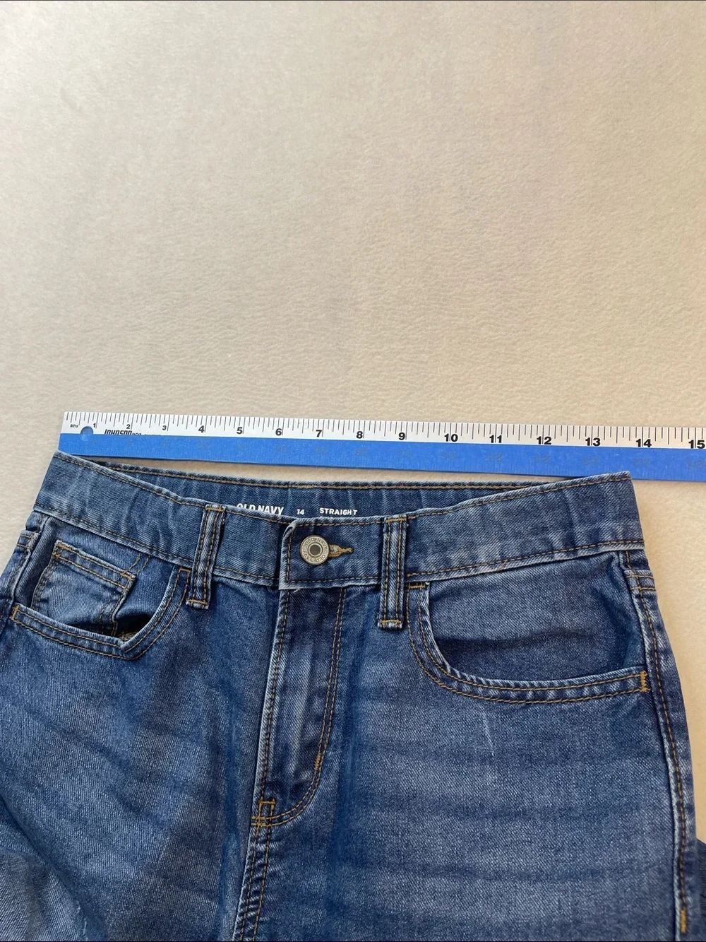 Old Navy Straight-Leg Denim Jeans in Blue BOYS SIZE 14